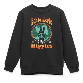Hippie Peace Groovy Flowerpower Boho Woodstock - Kinder Premium Organic Sweatshirt - Schwarz - Vorne - AI Model Kid Female (0cm)