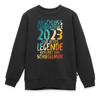 Grundschule 2023 Eine Legende Grundschule Abschlus - Kinder Premium Organic Sweatshirt - Schwarz - Vorne - AI Model Kid Female (0cm)