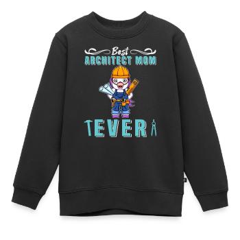 Best Architect Mom Ever Technical Drawing Mother - Kids Premium Organic Sweatshirt - black - Front - AI Model Kid Female (0cm)