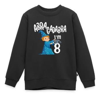Huit 8 ans 8ème sorcier anniversaire garçon 8 ans cadeau - Sweat Premium enfant bio - noir - Devant - AI Model Kid Female (0cm)