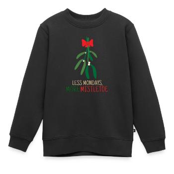 Weniger Montags Mehr Mistelzweig Symbol der Liebe - Kinder Premium Organic Sweatshirt - Schwarz - Vorne - AI Model Kid Female (0cm)