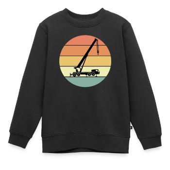 Grue mobile - Sweat Premium enfant bio - noir - Devant - AI Model Kid Female (0cm)