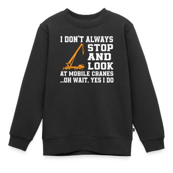 Amateurs de grues mobiles - Sweat Premium enfant bio - noir - Devant - AI Model Kid Female (0cm)