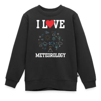 Ich Liebe Meteorologie Klimatologie Meteorologe - Kinder Premium Organic Sweatshirt - Schwarz - Vorne - AI Model Kid Female (0cm)