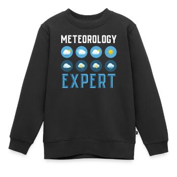 Meteorologie Experte Wettervorhersage Meteorologe - Kinder Premium Organic Sweatshirt - Schwarz - Vorne - AI Model Kid Female (0cm)