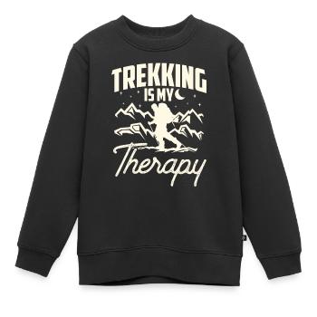 Trekking Ist Meine Therapie Wandern Wanderer - Kinder Premium Organic Sweatshirt - Schwarz - Vorne - AI Model Kid Female (0cm)