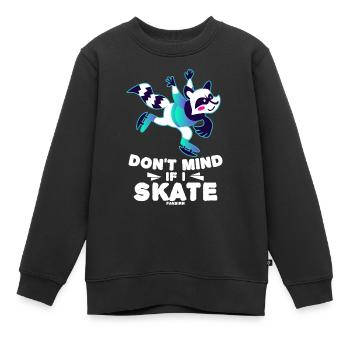 Waschbär Eisschnellauf Wintersport - Kinder Premium Organic Sweatshirt - Schwarz - Vorne - AI Model Kid Female (0cm)