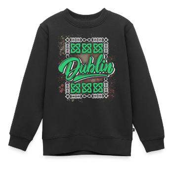 Dublin Dublin-Irland Irland, Spruch, Dublin-Logo - Kinder Premium Organic Sweatshirt - Schwarz - Vorne - AI Model Kid Female (0cm)