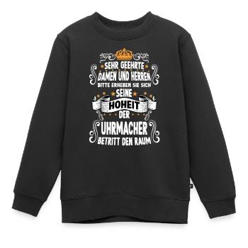Uhrmacher Handwerk Lustig Uhrmacher Kunsthandwerk - Kinder Premium Organic Sweatshirt - Schwarz - Vorne - AI Model Kid Female (0cm)