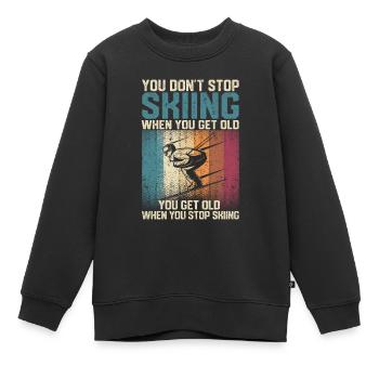 Du hörst nicht auf, Ski zu fahren, wenn du alt - Kinder Premium Organic Sweatshirt - Schwarz - Vorne - AI Model Kid Female (0cm)