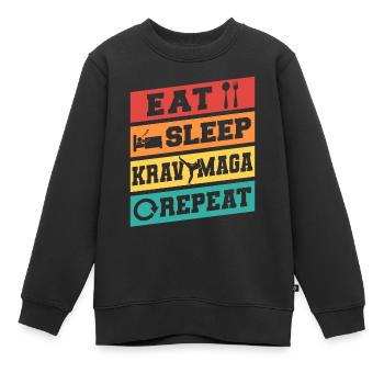 Krav Maga Apparel Israélien Self - Sweat Premium enfant bio - noir - Devant - AI Model Kid Female (0cm)
