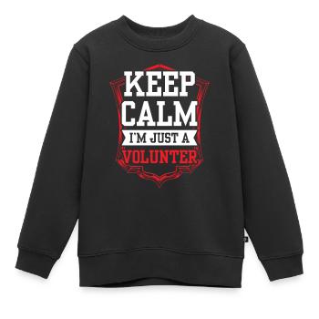 Restez calme Je ne suis qu’une profession bénévole - Sweat Premium enfant bio - noir - Devant - AI Model Kid Female (0cm)