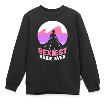 La mariée la plus sexy de tous les temps se marie - Sweat Premium enfant bio - noir - Devant - AI Model Kid Female (0cm)