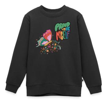 Papillons moi-même Dicton de motivation avec Cute B - Sweat Premium enfant bio - noir - Devant - AI Model Kid Female (0cm)