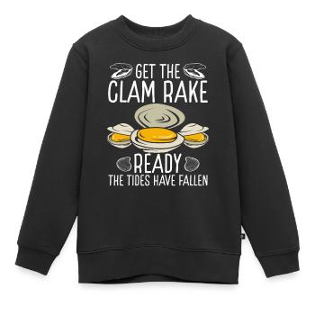 Palourde Préparez le râteau à palourdes Digger Clamming - Sweat Premium enfant bio - noir - Devant - AI Model Kid Female (0cm)