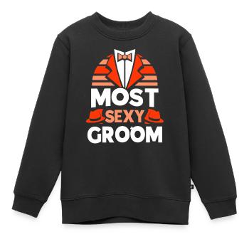 Sexy Groom Dictons Party Mariage Mariage - Sweat Premium enfant bio - noir - Devant - AI Model Kid Female (0cm)