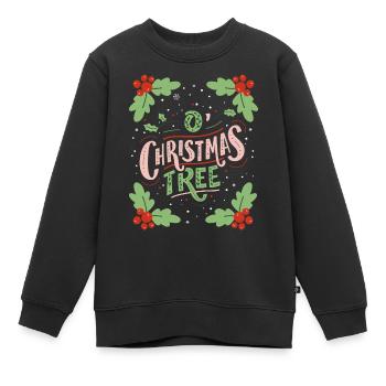 Arbre de Noël, Dicton typoël - Sweat Premium enfant bio - noir - Devant - AI Model Kid Female (0cm)
