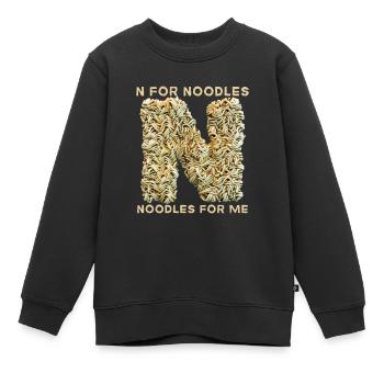 Nouilles, pâtes, drôle de dicton, quota de nouilles - Sweat Premium enfant bio - noir - Devant - AI Model Kid Female (0cm)