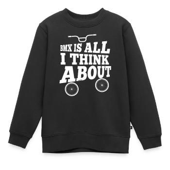 ich denke nur an BMX - Kinder Premium Organic Sweatshirt - Schwarz - Vorne - AI Model Kid Female (0cm)