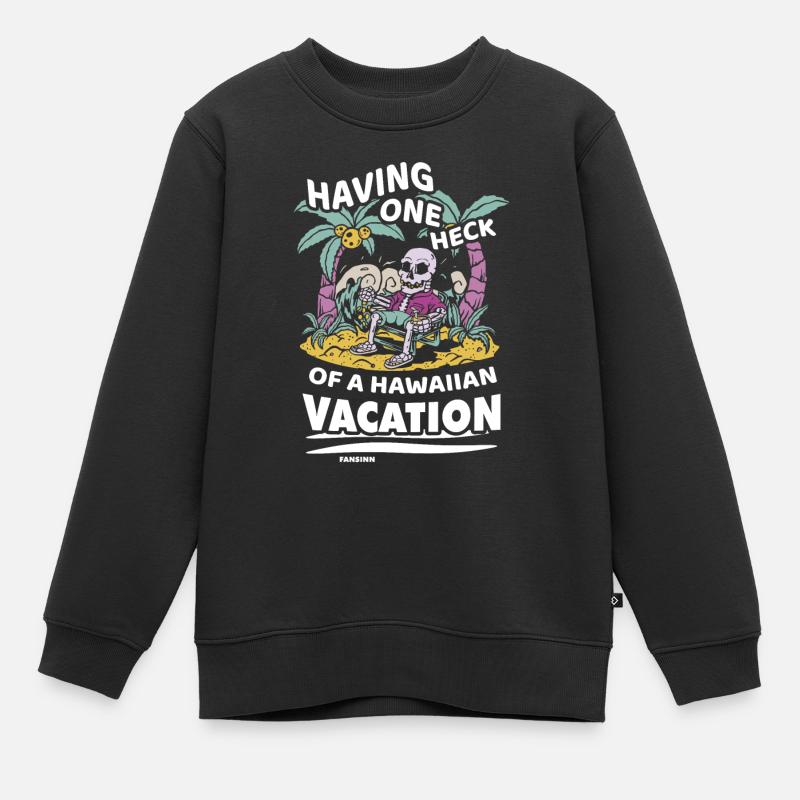 Hawaï - Sweat Premium enfant bio - noir