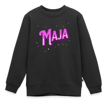 Maja Namen personalisiert - Kinder Premium Organic Sweatshirt - Schwarz - Vorne - AI Model Kid Female (0cm)