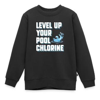Level Up Your Pool Chlore - Sweat Premium enfant bio - noir - Devant - AI Model Kid Female (0cm)