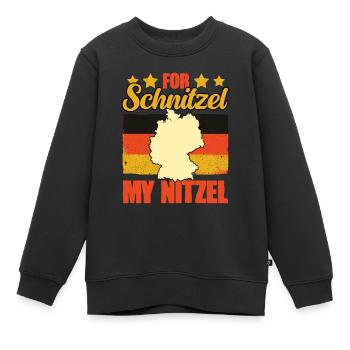 Für Schnitzel My Nitzel Lustiges Deutschland Humor - Kinder Premium Organic Sweatshirt - Schwarz - Vorne - AI Model Kid Female (0cm)