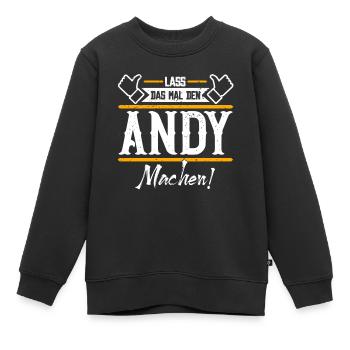 Andy Geschenkidee Geschenk Geburtstag - Kinder Premium Organic Sweatshirt - Schwarz - Vorne - AI Model Kid Female (0cm)