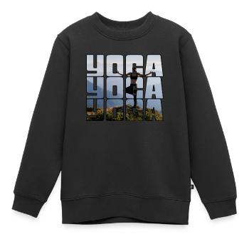Yoga - Sweat Premium enfant bio - noir - Devant - AI Model Kid Female (0cm)