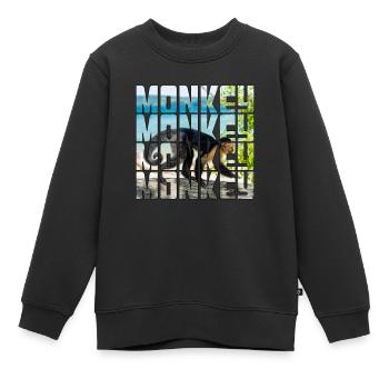 Singe - Sweat Premium enfant bio - noir - Devant - AI Model Kid Female (0cm)
