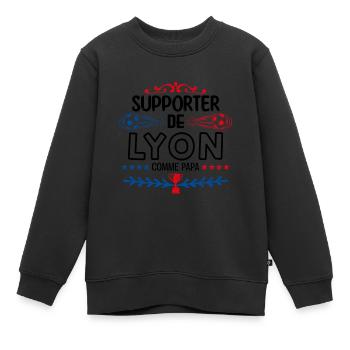 supporteur de Lyon - football lyon | fan de lyon. - Sweat Premium enfant bio - noir - Devant - AI Model Kid Female (0cm)