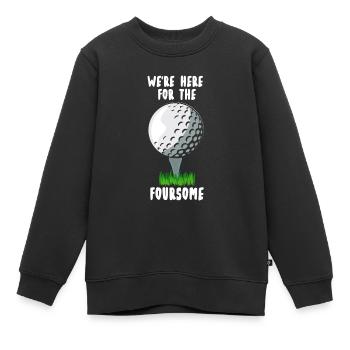 Golf Golfen lustiges Golfspieler - Kinder Premium Organic Sweatshirt - Schwarz - Vorne - AI Model Kid Female (0cm)