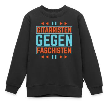Gitarristen gegen Rassisten Punk Antirassismus - Kinder Premium Organic Sweatshirt - Schwarz - Vorne - AI Model Kid Female (0cm)