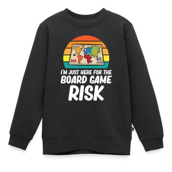 Risk - I'm just here for the board game risk - Kids Premium Organic Sweatshirt - black - Front - AI Model Kid Female (0cm)