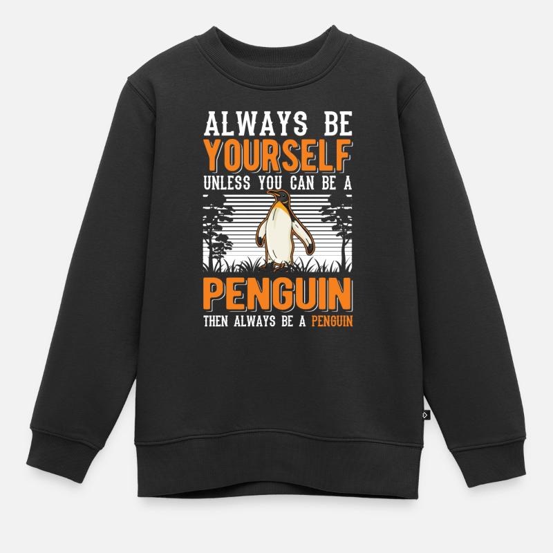 Pinguin Geschenk Penguin - Kinder Premium Organic Sweatshirt - Schwarz
