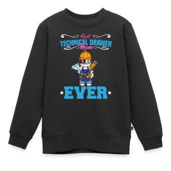 Best Technical Drawer Mom Ever Funny Archtect Gift - Kids Premium Organic Sweatshirt - black - Front - AI Model Kid Female (0cm)