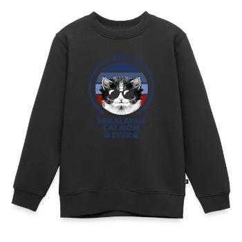 Cat Mama - Chat de l’Himalaya - Sweat Premium enfant bio - noir - Devant - AI Model Kid Female (0cm)