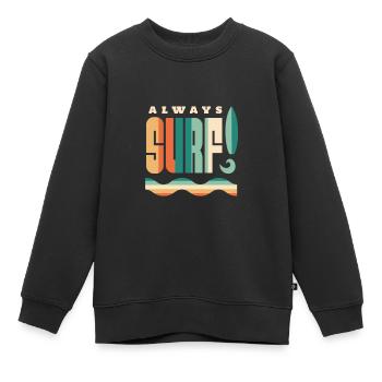 Surfen - always surf! - Kinder Premium Organic Sweatshirt - Schwarz - Vorne - AI Model Kid Female (0cm)