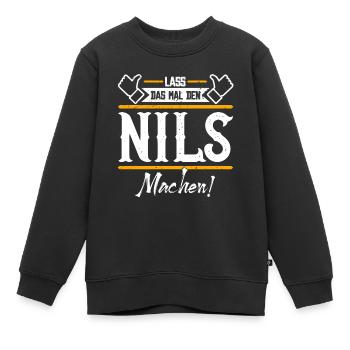 Nils Geschenkidee Geschenk Geburtstag - Kinder Premium Organic Sweatshirt - Schwarz - Vorne - AI Model Kid Female (0cm)