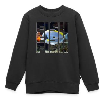 Poisson - Sweat Premium enfant bio - noir - Devant - AI Model Kid Female (0cm)