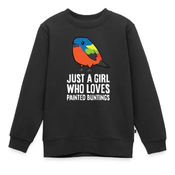Juste une fille qui aime les germes peints - Sweat Premium enfant bio - noir - Devant - AI Model Kid Female (0cm)