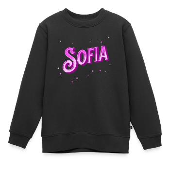 Sofia nom personnalisé - Sweat Premium enfant bio - noir - Devant - AI Model Kid Female (0cm)
