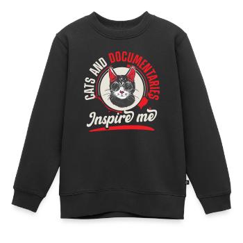 Pelz Kitty Haustier Katze Katzenliebhaber - Kinder Premium Organic Sweatshirt - Schwarz - Vorne - AI Model Kid Female (0cm)