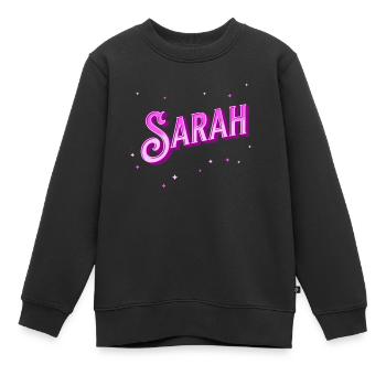 Sarah Namen personalisiert - Kinder Premium Organic Sweatshirt - Schwarz - Vorne - AI Model Kid Female (0cm)