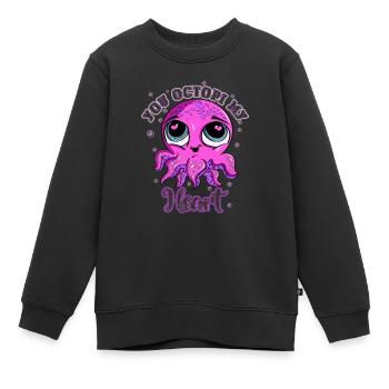 Pretty-Pretty You Octopi My Heart Squid Adorable - Kinder Premium Organic Sweatshirt - Schwarz - Vorne - AI Model Kid Female (0cm)