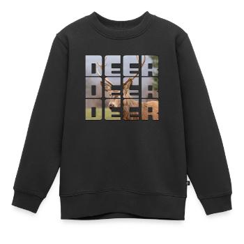Hirsch - Kinder Premium Organic Sweatshirt - Schwarz - Vorne - AI Model Kid Female (0cm)