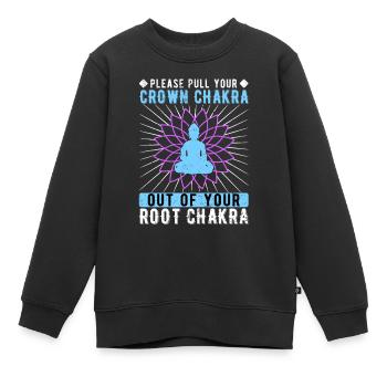 Reiki Crown Chakra Racine Chakra - Sweat Premium enfant bio - noir - Devant - AI Model Kid Female (0cm)