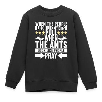 Parachutiste parachutiste - Sweat Premium enfant bio - noir - Devant - AI Model Kid Female (0cm)