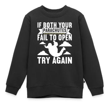 Parachutiste parachutiste - Sweat Premium enfant bio - noir - Devant - AI Model Kid Female (0cm)