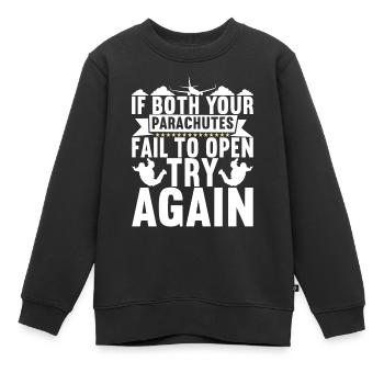 Parachutiste parachutiste - Sweat Premium enfant bio - noir - Devant - AI Model Kid Female (0cm)
